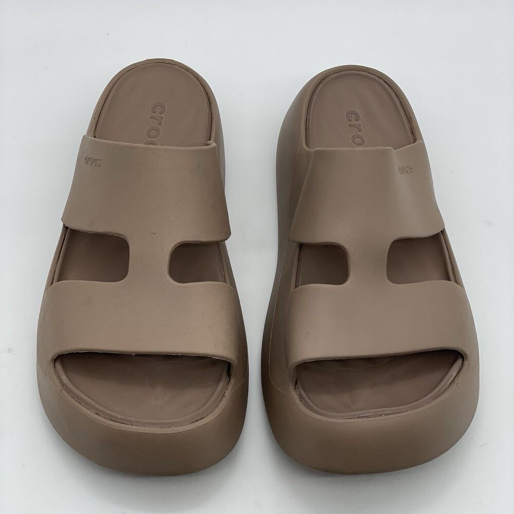 Crocs Getaway Platform H-Strap Sandals Women's 6 Taupe Casual Open Toe Comfort - Picture 4 of 16